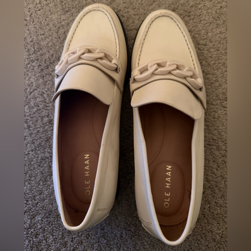 Cole Haan Women’s Stassi Chain Loafers White - Size 10